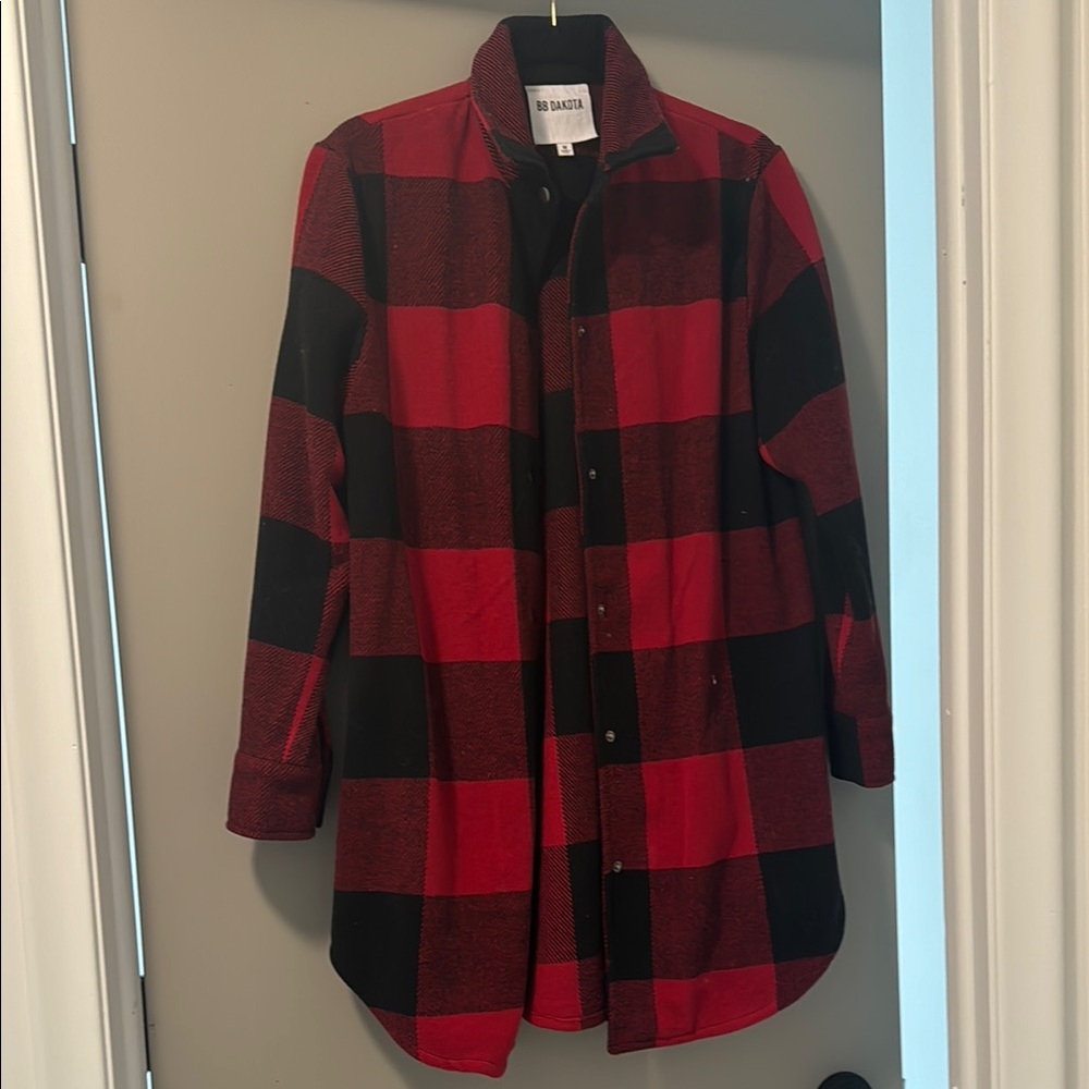 BB Dakota Red and Black Checkered Jacket Medium